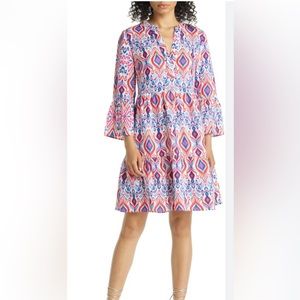 Boden Women’s Ikat Tiered Linen Dress, 12 Regular